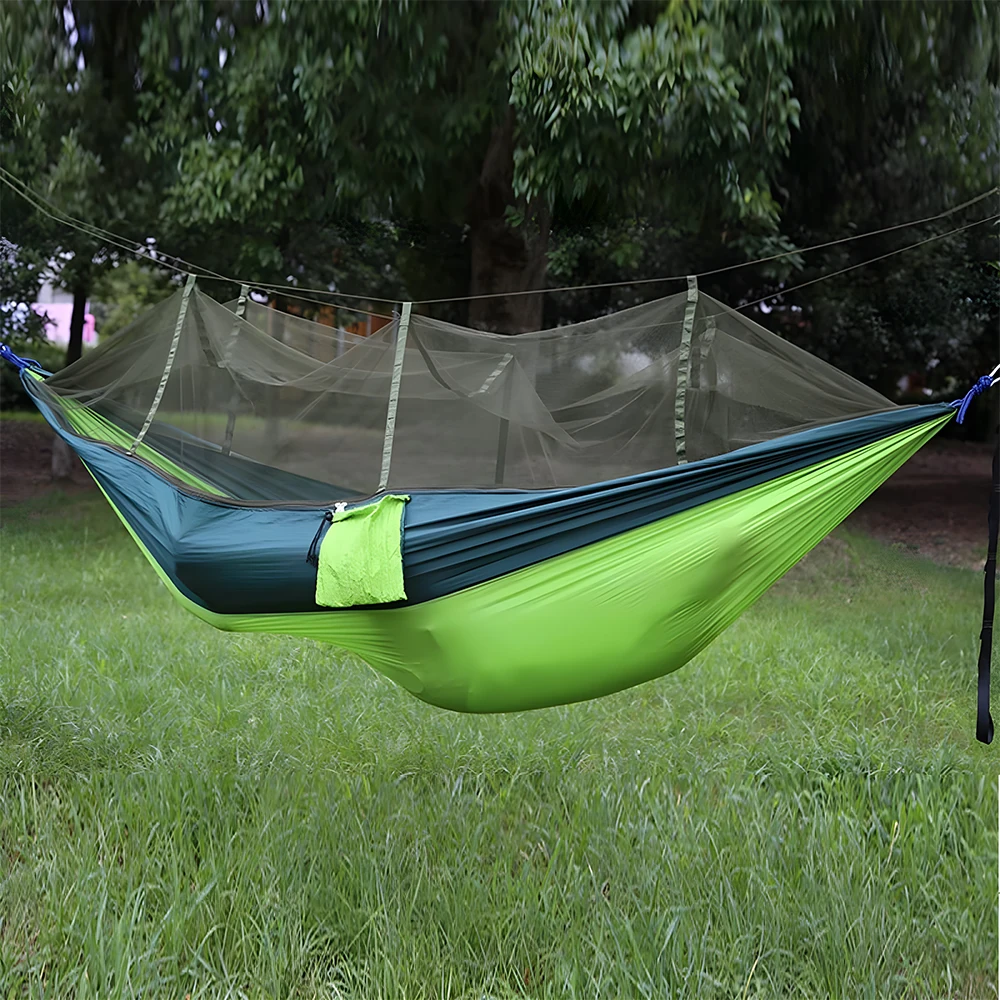 RV Tourist Sleeping Hammock 260x140cm Outdoor Camping Hammock 1-2 Person 300KG Loading Bed With Mosquito Net Car Accessories