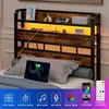 Twin Size Head Board Only 2 Outlets 2 USB Ports Bed Headboards with Charging Station Two Tier Storage Headboards Shelf for Dorm 3