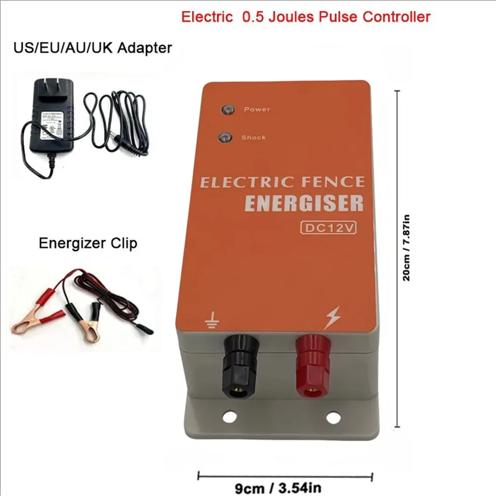 Electric Fence 0.5 Joules Low Impedance Energizer For Livestock Sheep Poultry Pet Animals Electric Fence Pulse Controller Device electric fence energizer