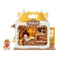 Robotime Rolife Food Box Shop DIY Miniature House Kit Easy Assembly Building Block Kits for Children Kids Sweet Color Design 1