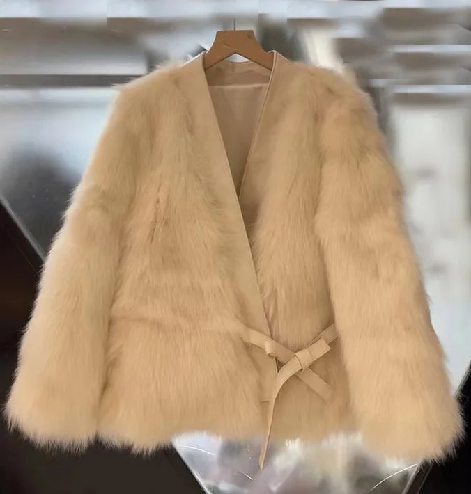 Versatile Fashion Faux Fox Fur Fur Coat  Winter New   4.124