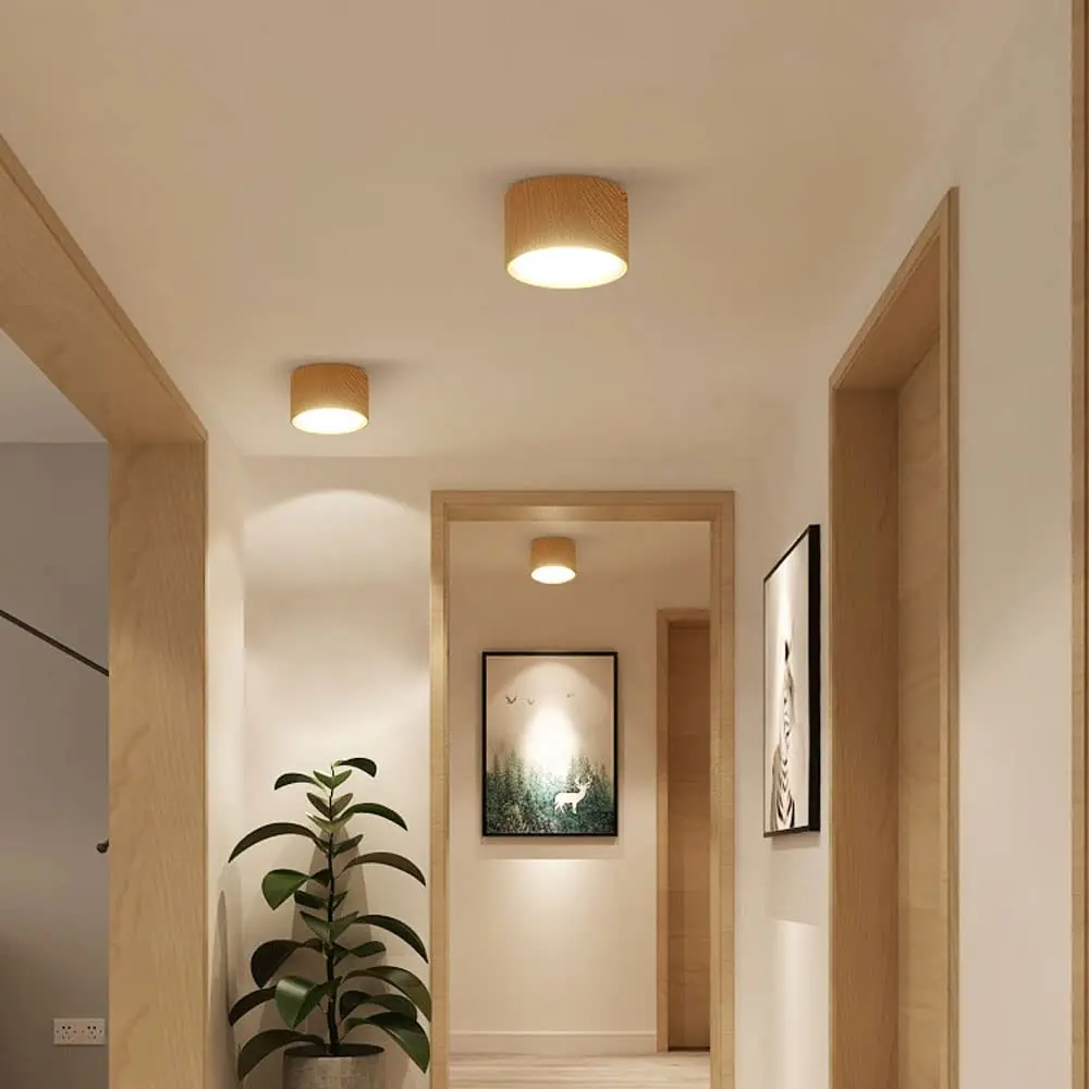 220V Downlight, Wooden Ceiling Lamp, Indoor Decor Lamps, Room Lighting, Living Room Corridor LED Down Lights for Street Bedroom - 5