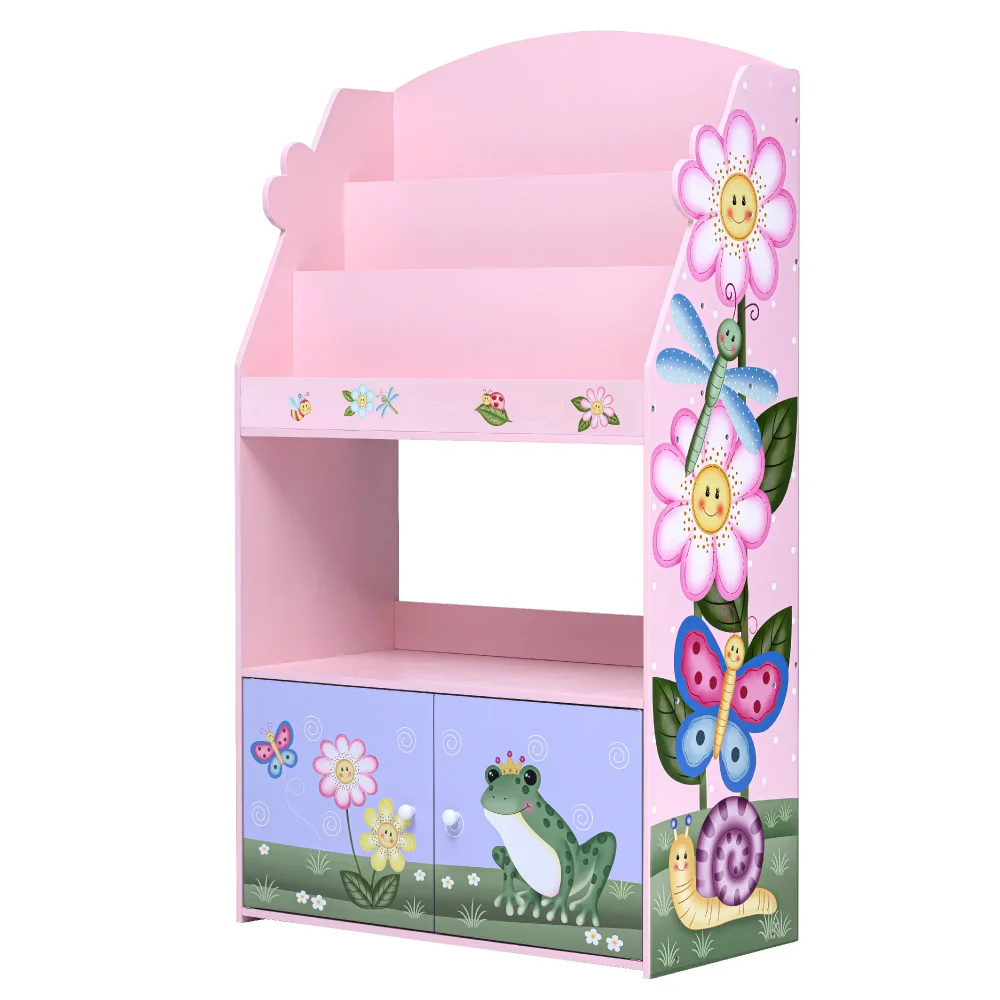 

Fantasy Fields Magic Garden Kids 3-Tier Wooden Bookcase with Cabinet desk bookshelf kids bookshelf