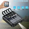 20000mAh Solar Move Power Bank Super Fast Charging USB TYPE C Cable Portable Charger LED Lighting Power Bank For iPhone Samsung 5