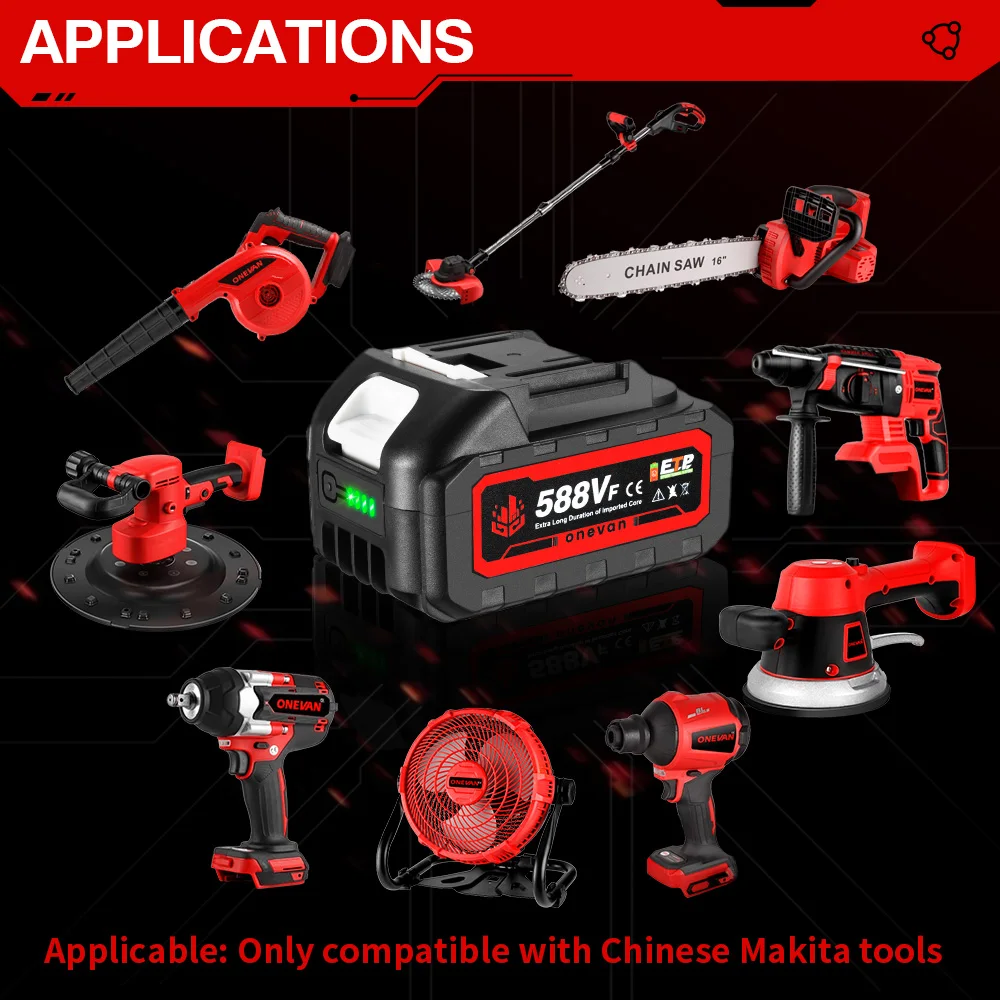 21V Rechargeable 588VF Lithium Ion Battery 22900mah Li-lon Battery With Battery Indicator For Makita BL1850 BL1840 Power Tools 5