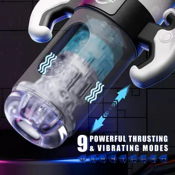 2 in 1 Handheld Automatic Male Masturbator Telescopic Vibrator Vagina Masturbation Equipment Sex Toys for Men Goods for Adults