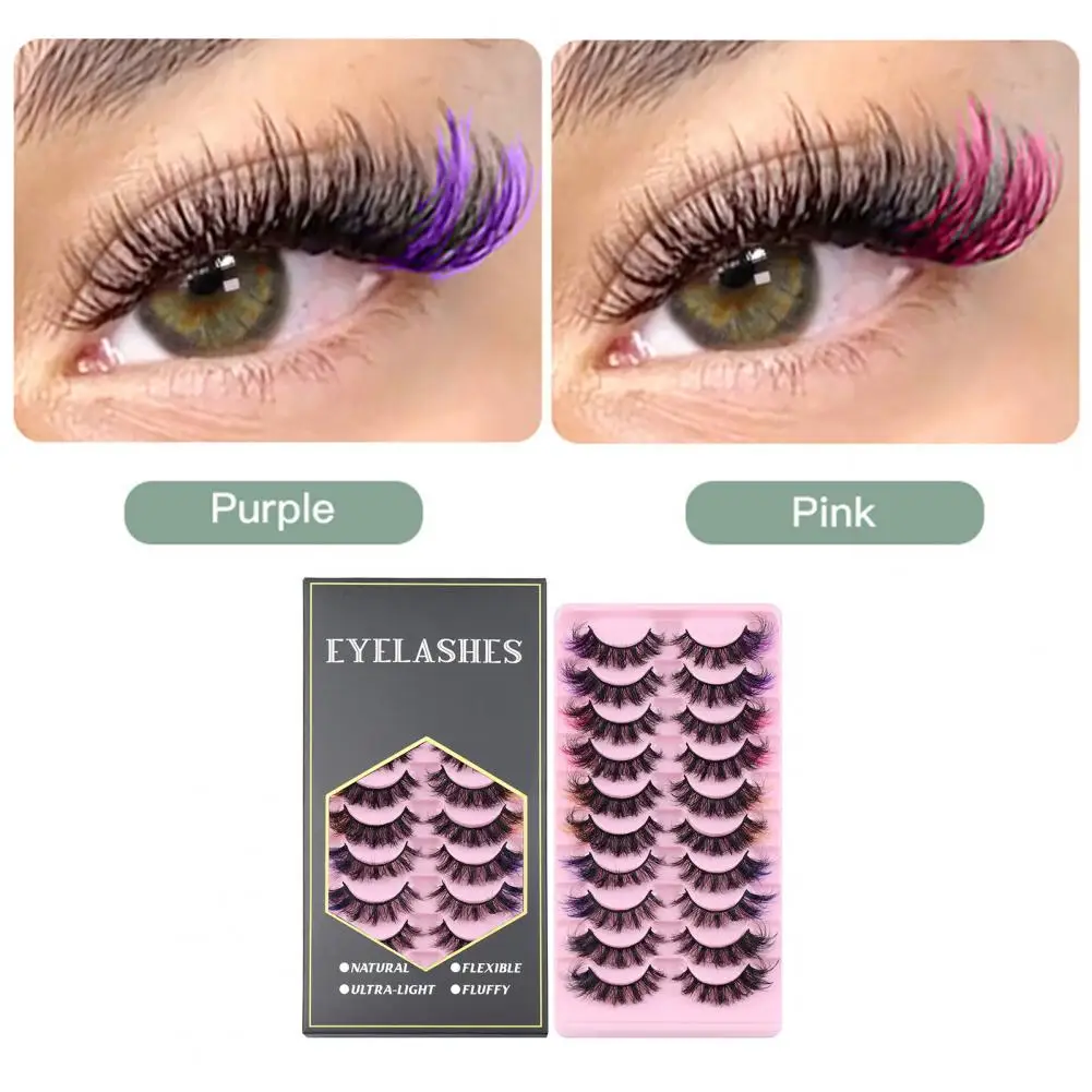 

10 Pairs Color Eyelashes Faux Mink Lashes Bulk Wholesale Dramatic Fluffy Colorful Lash Makeup Beauty Colored Lashes Handmade Sof