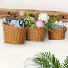 3 pieces of bamboo-like wall-mounted storage baskets, plastic woven hanging baskets, multi-functional sundries containers 2