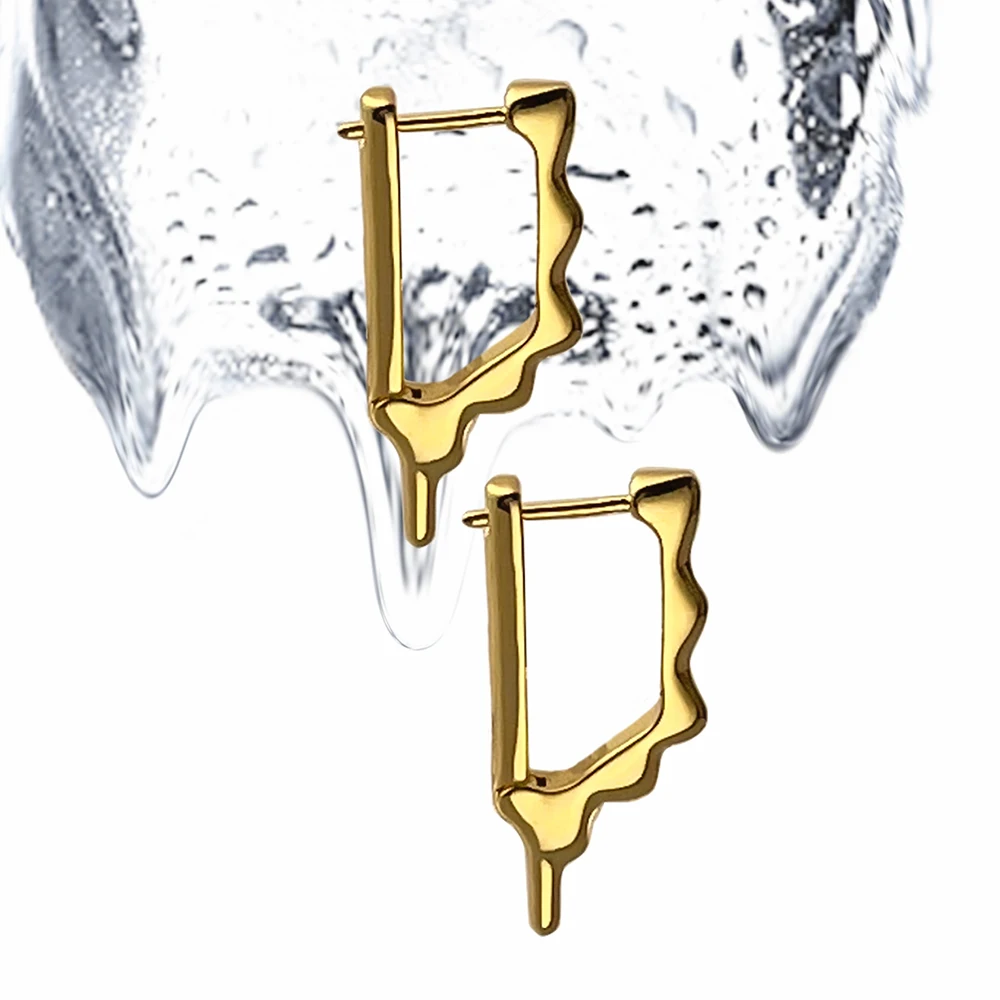 ENFASHION Melted Hoop Earrings For Women Pendientes Mujer Piercing Earings Gold Color Fashion Jewelry Birthday Gift E221400