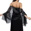 Solid Color Silky Shawls and Wraps Fashion Sunscreen Soft Evening Dress Scarf Wraps Transparent Organza Wedding Bridal Shawl 1