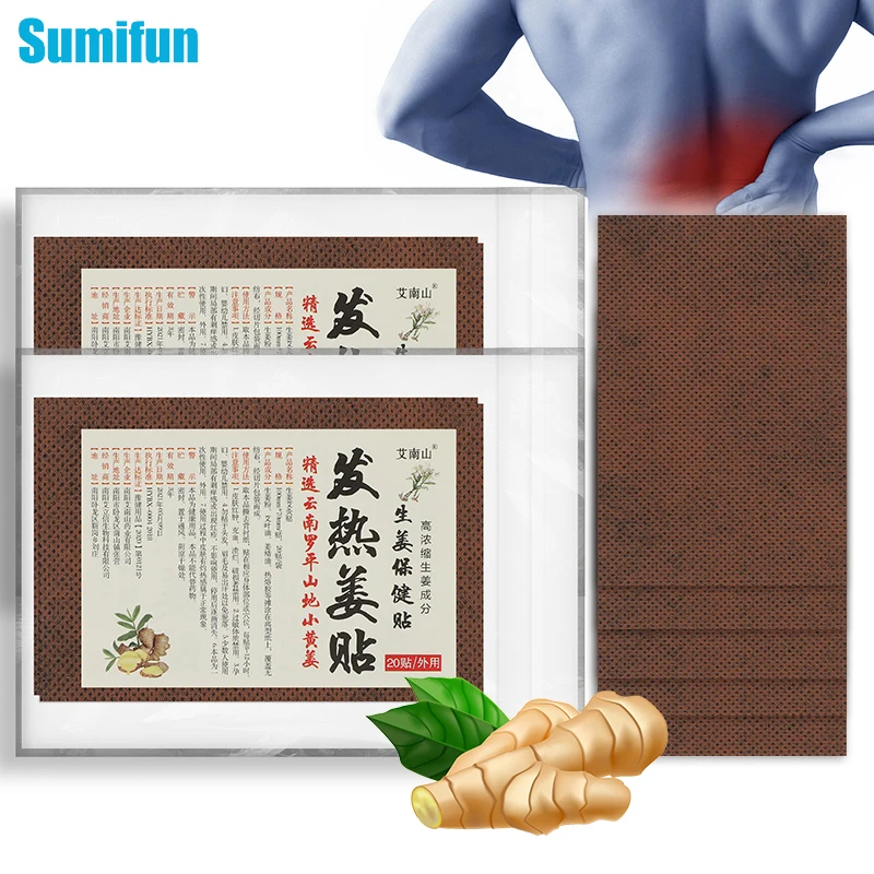 

20Pcs Heat Ginger Plaster Pain Relief Plaster Treat Arthritis Muscle Neck Back Joint Knee Sprain Orthopedic Patch Health Care