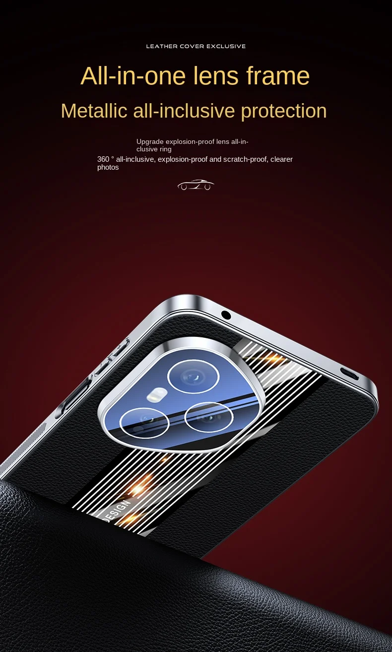 Luxury Hard PU Leather Plating Protective Back Cover