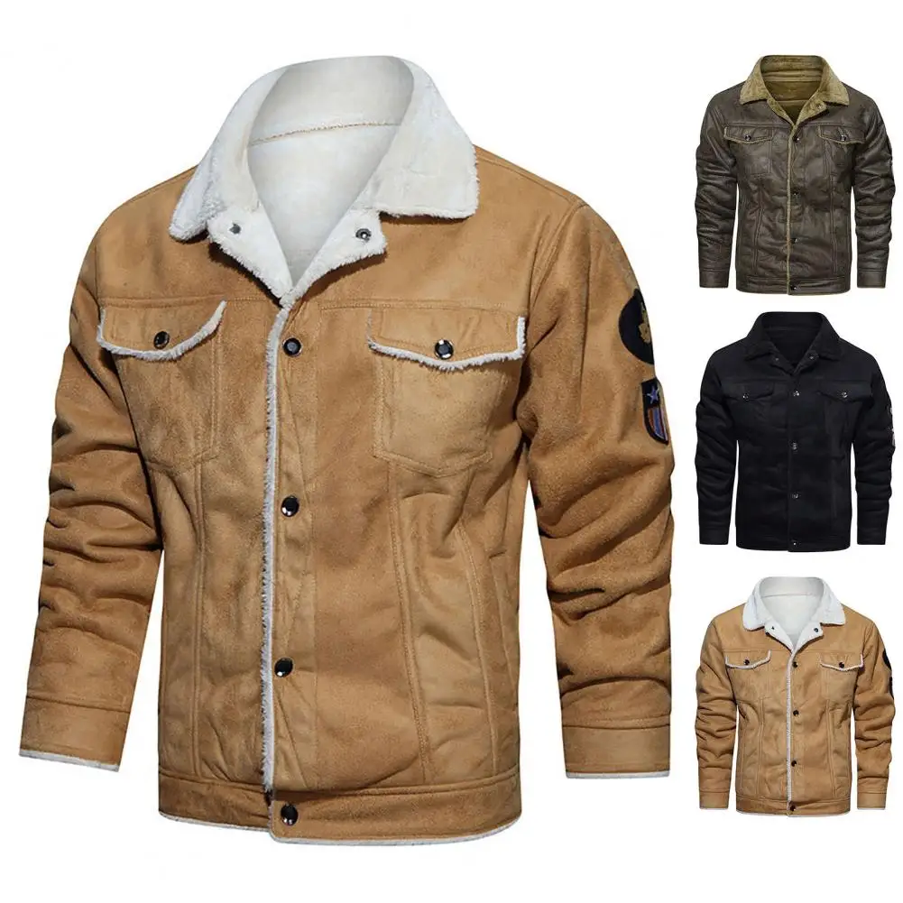 

2023 Men's Autumn Winter Plus Velvet Thick Leather and Fur Bomber Jacket Youth Fashion PU Leather Fleece Warm Coats size M-3XL