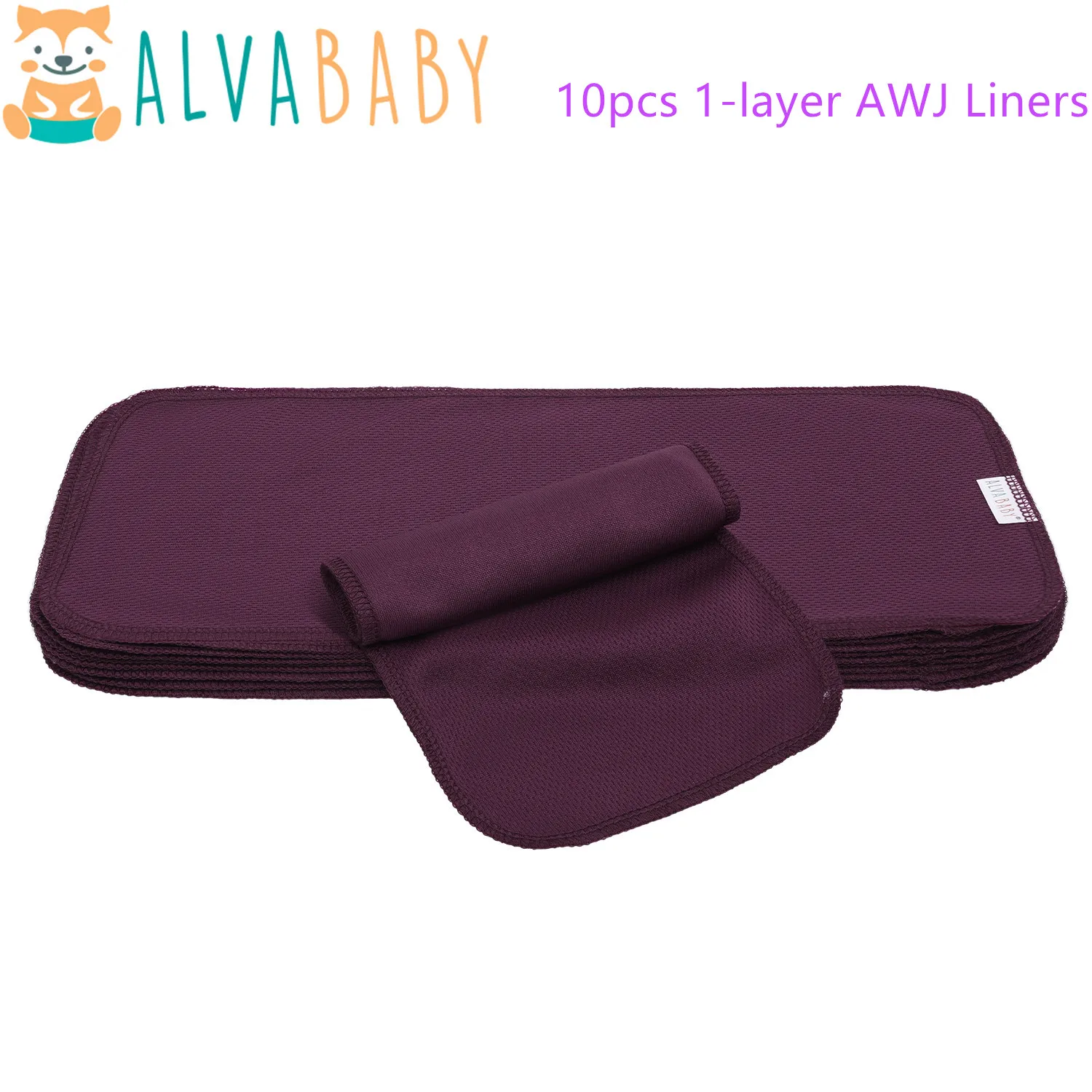 10pcs per pack 1-layer AWJ liners ALVABABY Nappy Liners Infant Baby Reusable Athletic Wicking Jersey Cloth for diaper liners