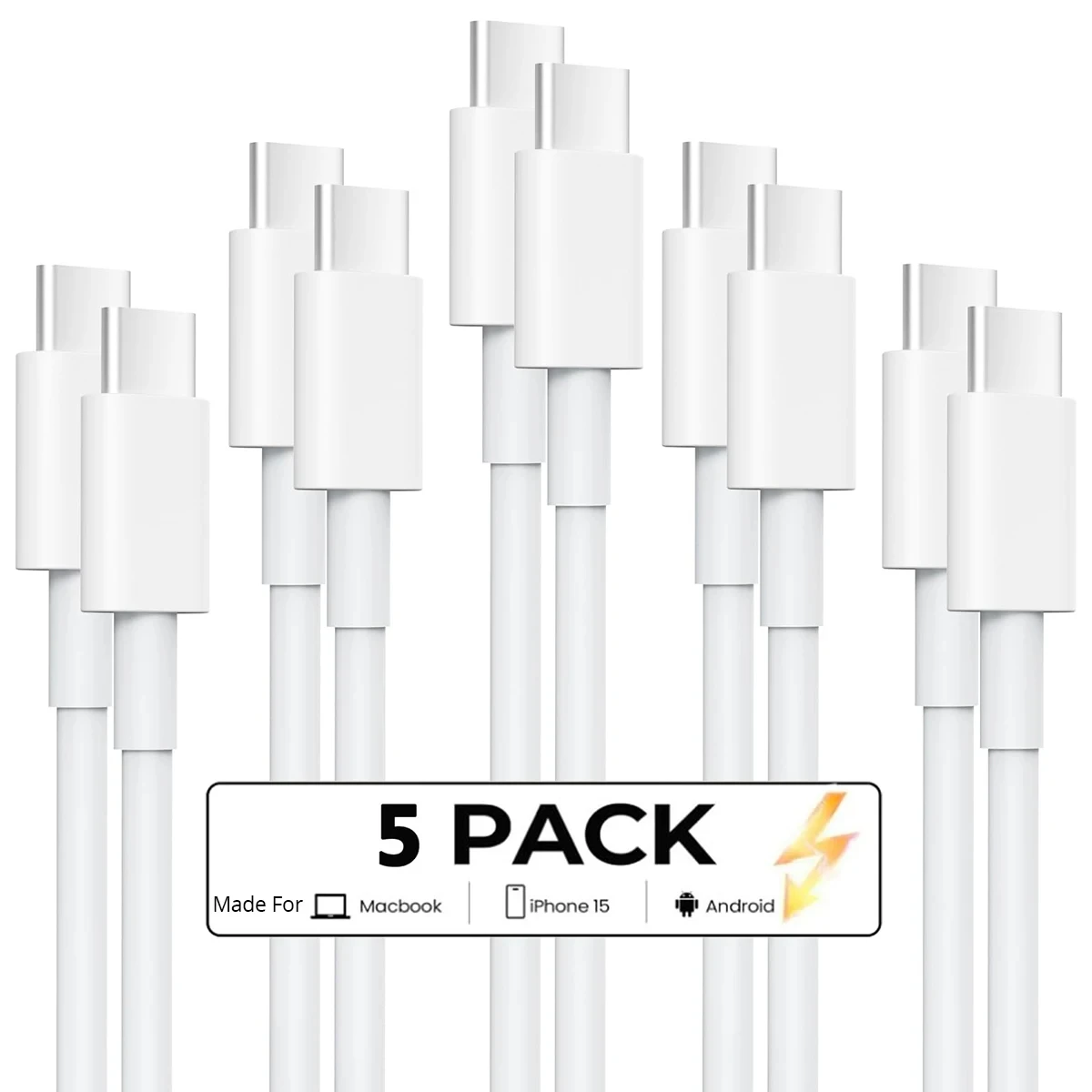 Premium 60W Fast Charging USB-C Cable - 2/3/5 Pack