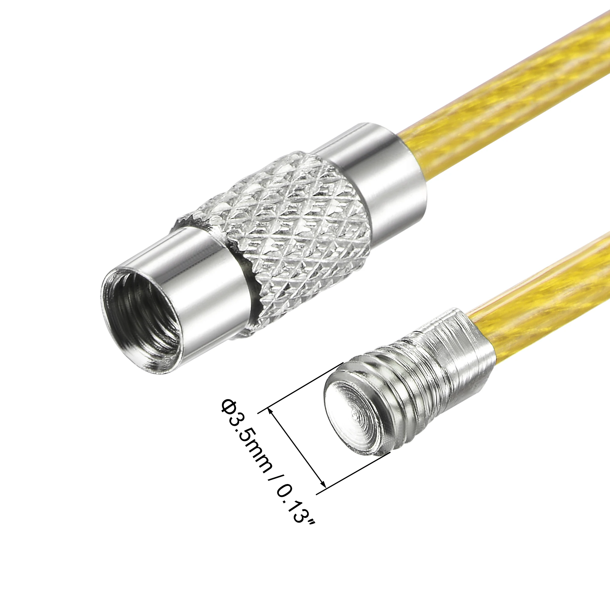 uxcell Wire Keychain Key Ring Loop Cable for Handbag Lanyard Zipper PVC Coated Stainless Steel 4