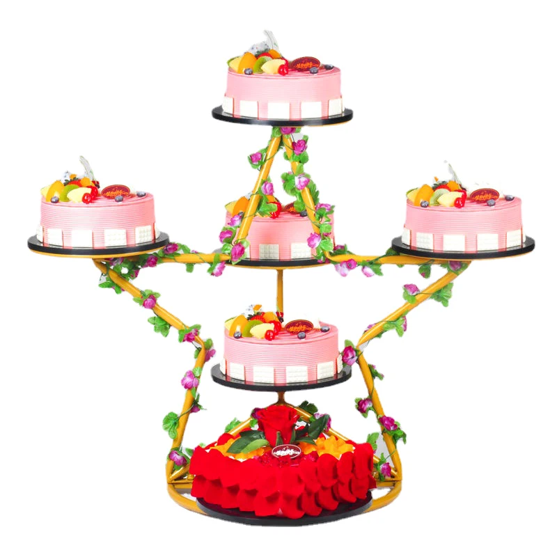 6 Tier Luxury Cake Stand Gold Metal Birthday Cake Holder Nordic Large