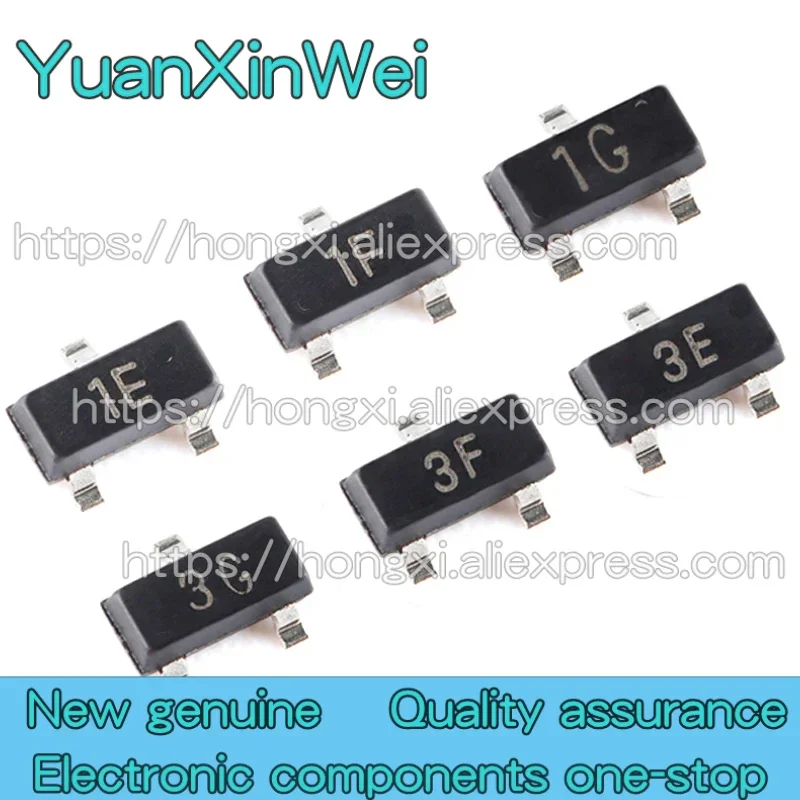 BC847 BC847A BC847B BC847C BC857 BC857A BC857B BC857C 1E 1F 1G 3E 3F 3G SOT23 NPN PNP Transistor 100PCS
