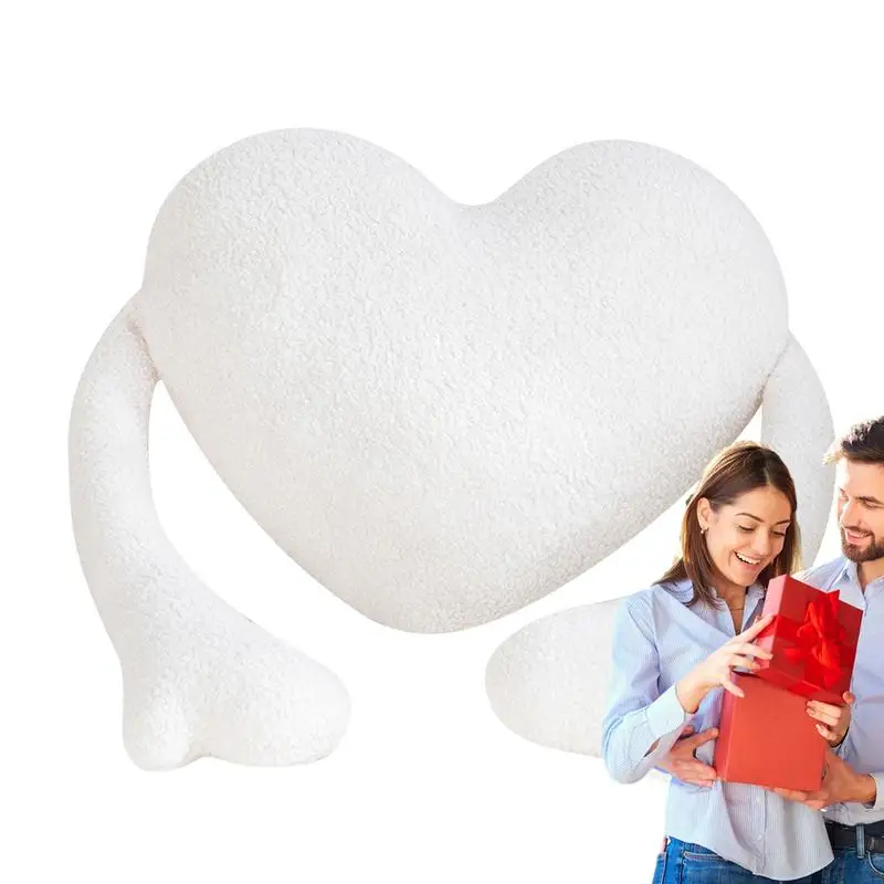 

Plush Heart Cushion Heart Love Cushion Plush With Arms Love Heart Stuffed Cushion Comfortable And Romantic Room Decor For Car