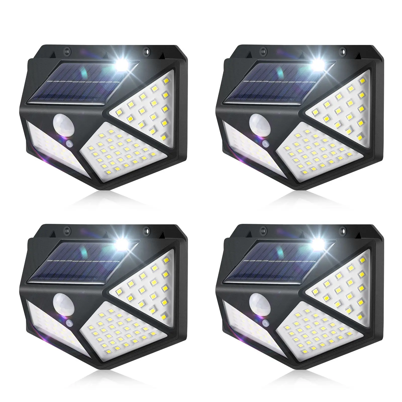 1/2/4PCS Led Solar Lights Outdoor Smart Motion Sensor Weatherproof Wall Lamp Garden Human Body Sensor Light Christmas Decoration