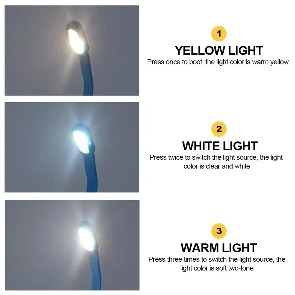 USB Mini LED Book Night 3 Light Color Adjustable Brightness Clip-On Study Reading Lamp Rechargeable for Travel Bedroom Reading led light,night light,led desk lamp,book light,mini night light,mini led light