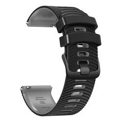 Premium 22MM Silicone Smartwatch Wristband Strap for Other 22mm width (Black gray 1)