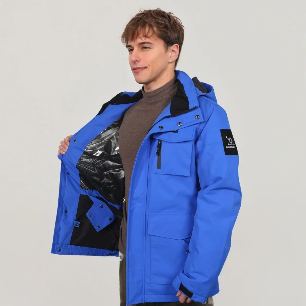 Winter Men Skiing Jackets Loose Warm Snow Coat Multi Pocket Snowboard Sport Tops Outdoor Waterproof Windproof Adult Ski Clothes
