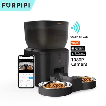 Automatic Dog Feeders with Camera 1080P HD 5G WiFi Pet Feeder Tuya APP Control Automatic Cat Dog Food Dispenser Furpipi 1
