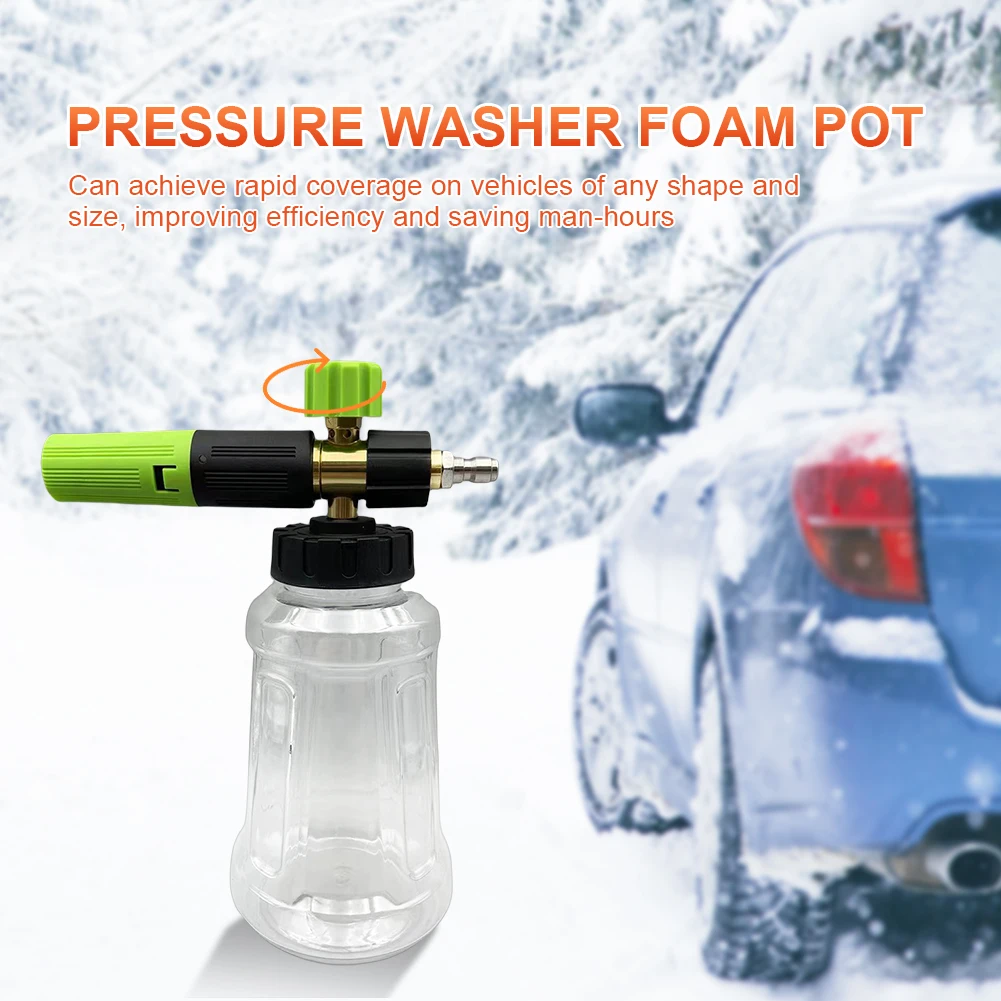 1/4 Snow Foam Pressure Washer Gun Car Wash Soap Lance Cannon Spray Jet  Bottle