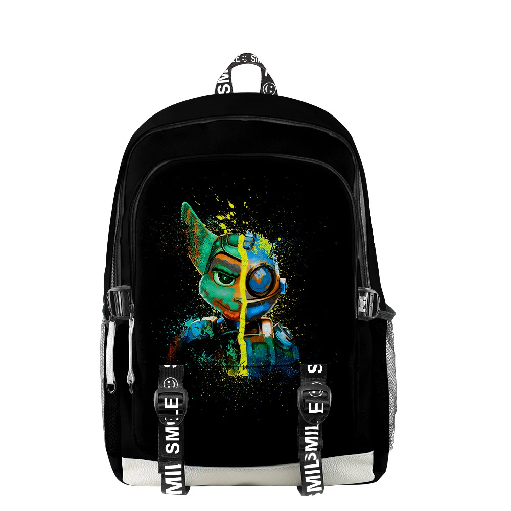 Ratchet & Clank Game Zipper Backpack School Bag Unique Daypack Traval Bag Oxford Cloth