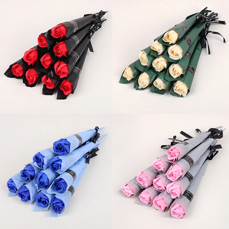5-20pcs Soap Rose Artificial Flower Valentines Day Gift Wedding DIY Flower Bouquet Birthday Party Gift for guests Eternal Rose