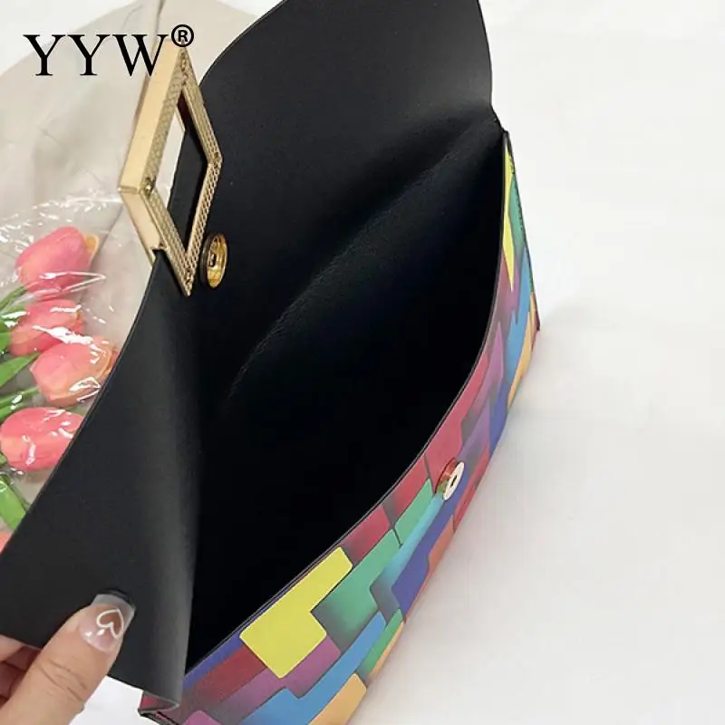 Luxury Women Clutches PU Leather Geometric Purses Female Large Capacity Envelope Bags Phone Pouch Ladies Party Clutch Bag
