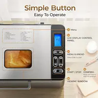 Bread Maker Machine 13-in-1 Bread Machine, Dough Maker, Auto Nut Dispenser & Ceramic Pan, 2LB and 3 Loaf Sizes & 3 Crust 2