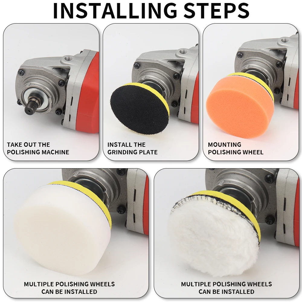 1/2/3 zoll Schwamm Auto Polierer Wachsen Pads Polieren Kit für Boot Auto Polieren Puffer Bohrer Rad polierer Entfernt kratzer – Detail 11
