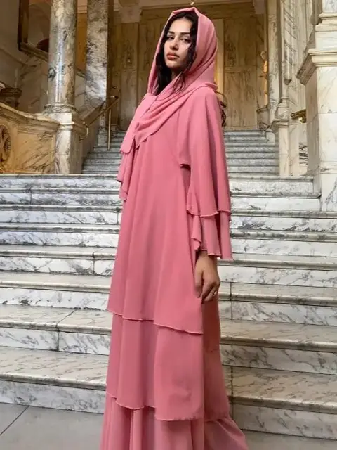 Robe longue en mousseline de soie pour femmes musulmanes, Abaya ouverte, Dubaï, Turquie, Islam, Arabe, Robe musulmane, Caftan marocain
