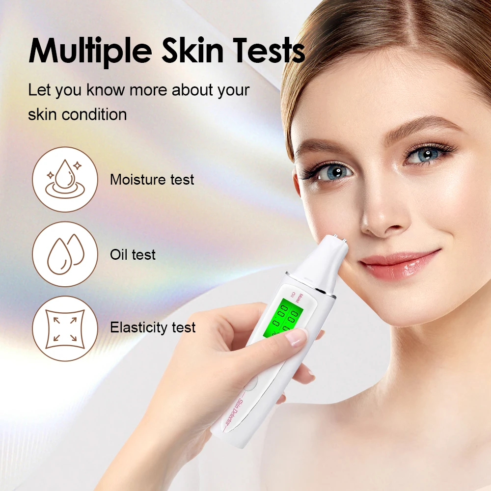 Digital Skin Tester Moisture Oil Test Meter Facial Skin Moisture&Oil Content Analyzer skin tester for Forehead Cheek