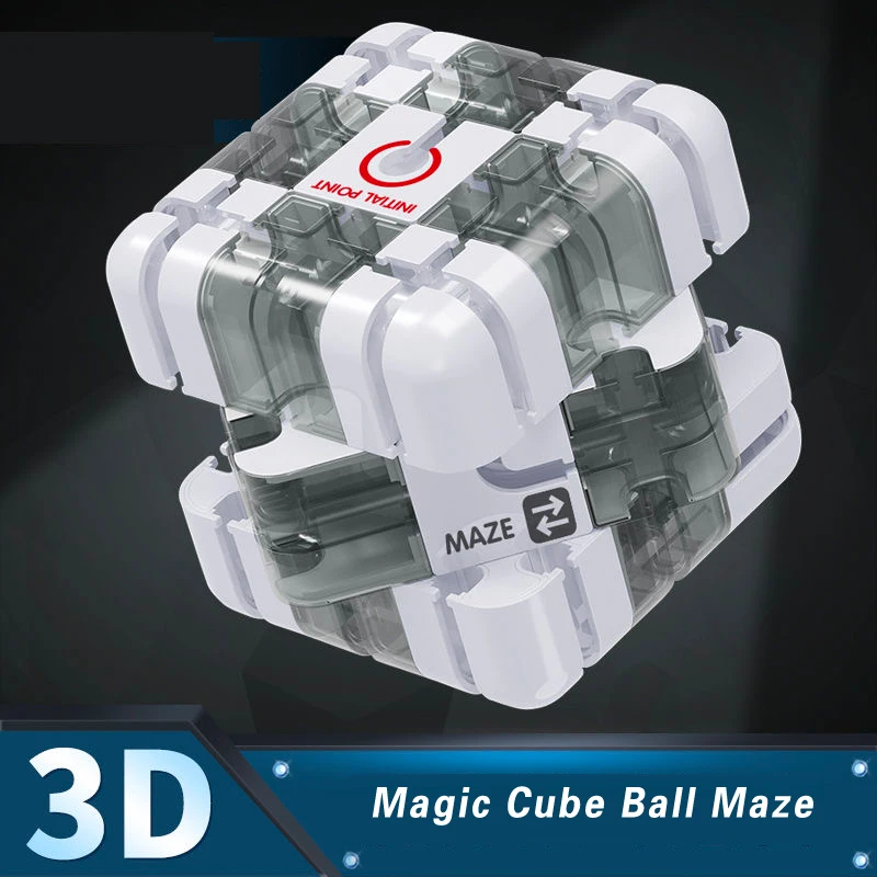 

3D Speed Cube Maze Magic Cube Puzzle Game Labyrinth Rolling Ball Brain Learning Balance Educational Toys For Children Adult