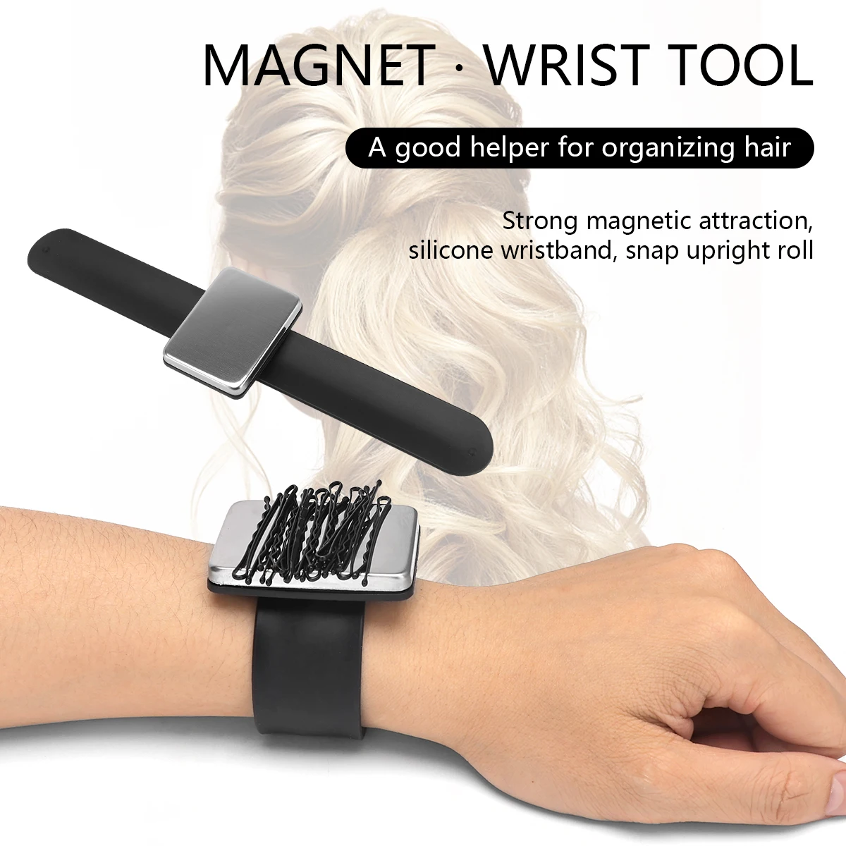 Magnetic Pincushion for Sewing Silicone Wrist Magnetic Wristband for Braiding Gel Pin Cushion Holder Bracelet Hairstylist