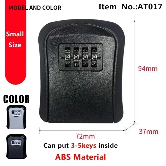 Key Keeper Combination Lock Wall Waterproof Mounted 4 Digits Passwords 5 Keys Storage Box Easy to Fix Home Or Office safe box 5
