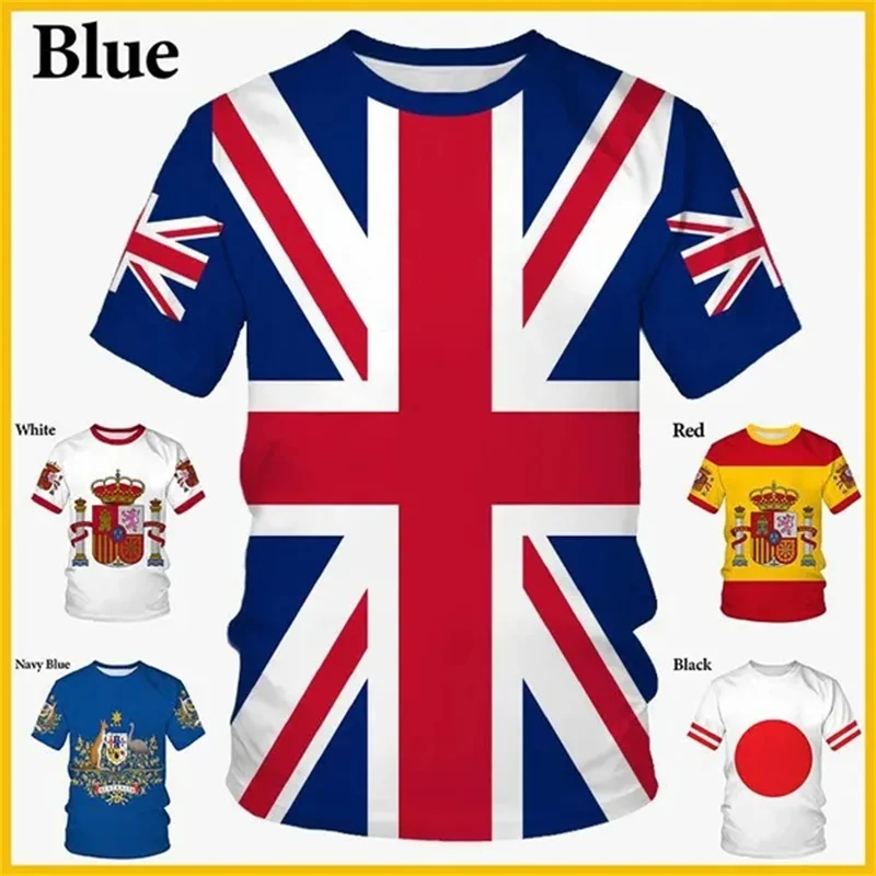 Summer-New-Flag-3D-Printed-T-Shirt-American-British-Flag-Short-Sleeve ...