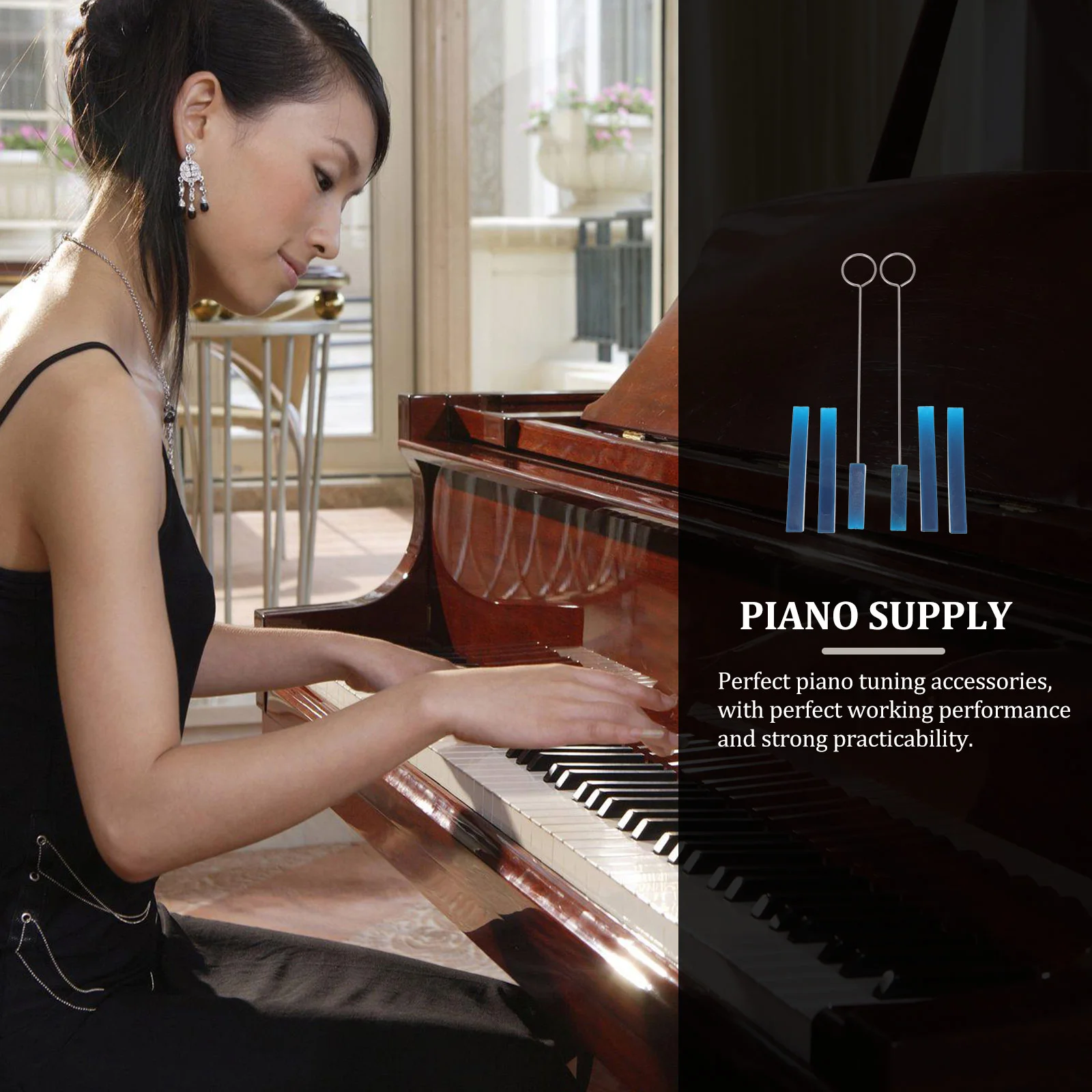 Kit 10 Sordine Per Pianoforte In Gomma - Cunei Per Silenziare I Tasti Durante L'Accordatura O Lo Studio