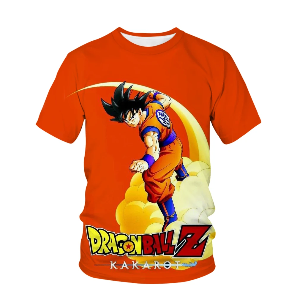

2024 Summer Dragon Ball Z T Shirt Vegeta Goku Streetwear Short Sleeve Tees Funny Anime Boy Girls Clothes Casual 3d Print T Shirt