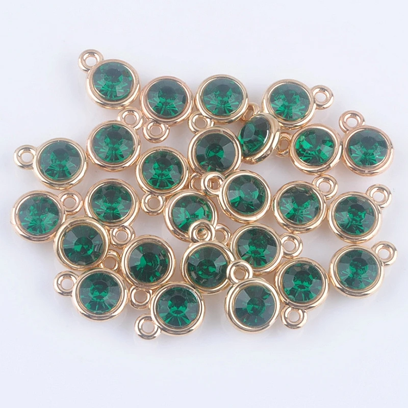 12pcs/lot Mixed Birthstone Charms 11mm Acrylic Gold Colour for Diy  Necklace and Bracelet Charms for Jewelry Making A004
