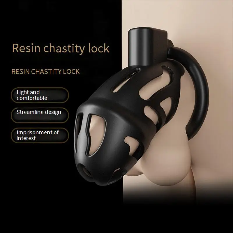 Male Penis Locks Resin Chastity Cage Erotic Gent CB Cock Cages Binding Dick Bondage BDSM Gay Adult Sex Toys For Men Couple 18+