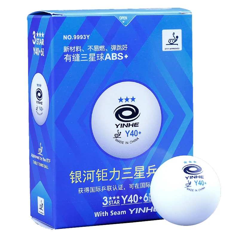 White YINHE H40 3 Stars Table Tennis Competition Balls ITTF Approved 6 balls 