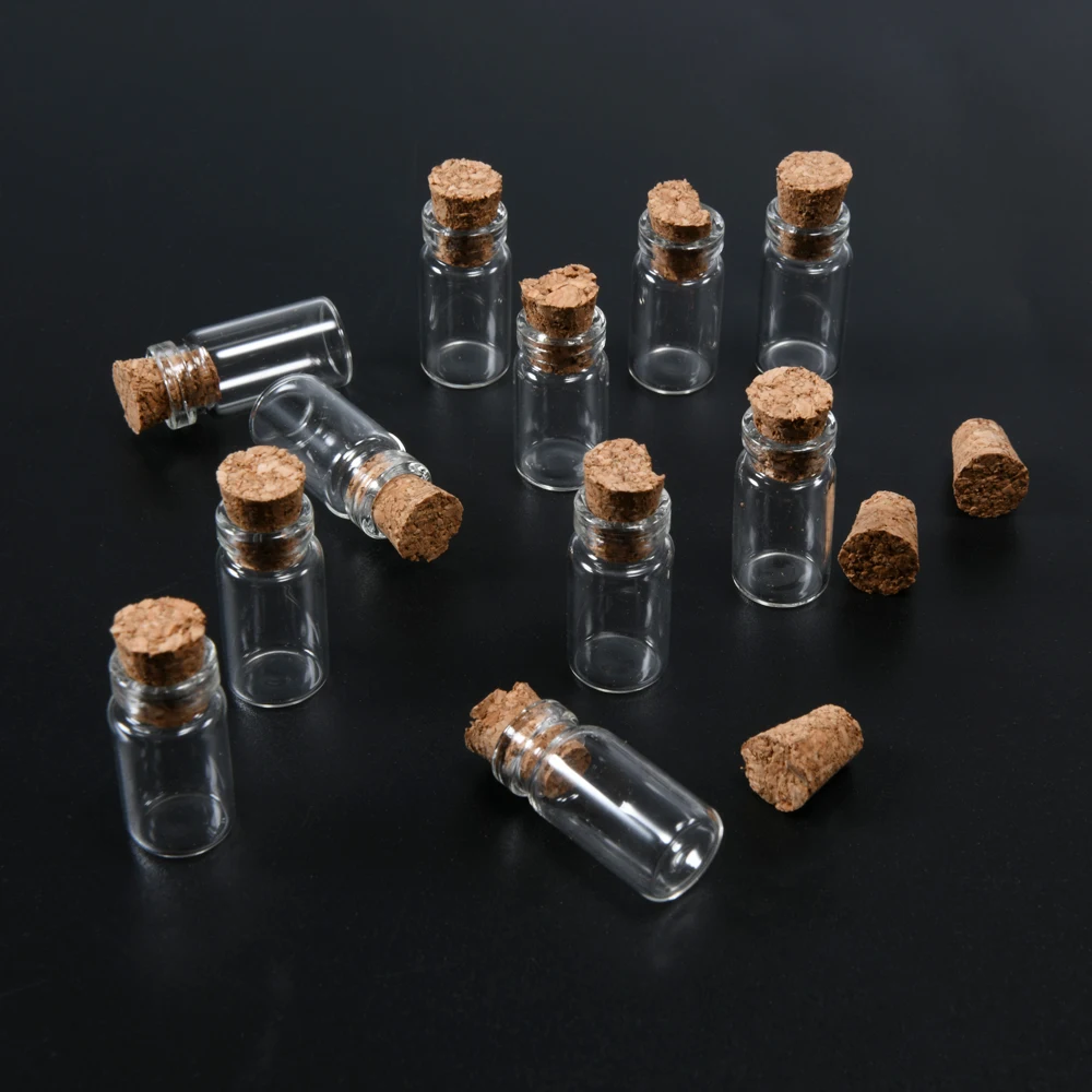 Glass Storage Tank Glass Storage Jar Glass Storage Container 10PCS Mini Medicine Bottle Transparent Cork