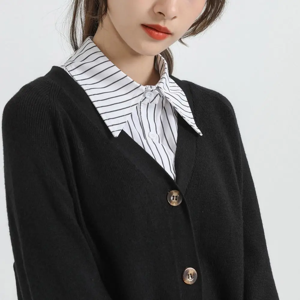 Vintage Detachable Fake Lapel Collar for Women Blouse Sweater False Top Neckwear Ties