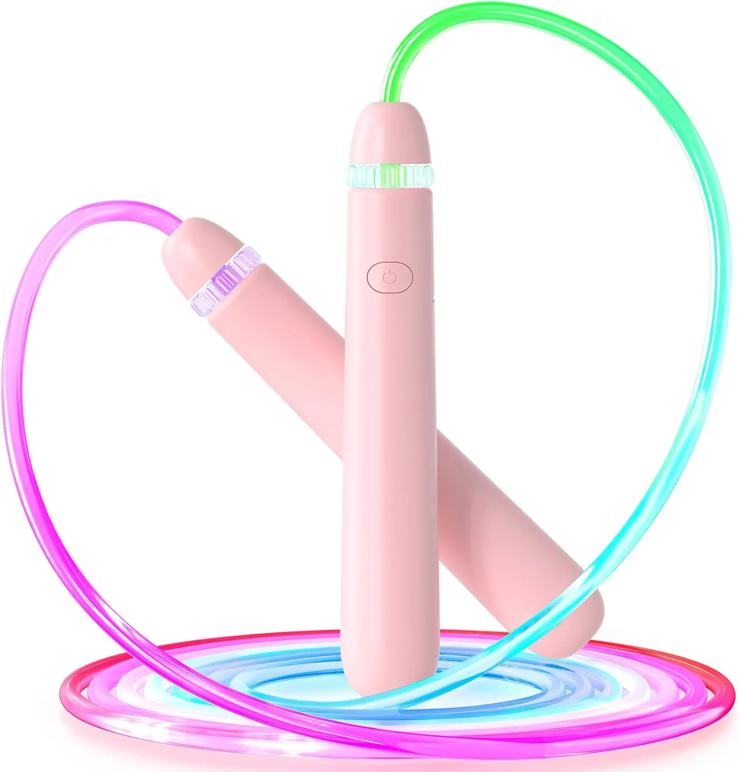 Glowing LED Jump Rope for Kids and Adults, Adjustable Colorful Skipping Rope for Fitness Workouts