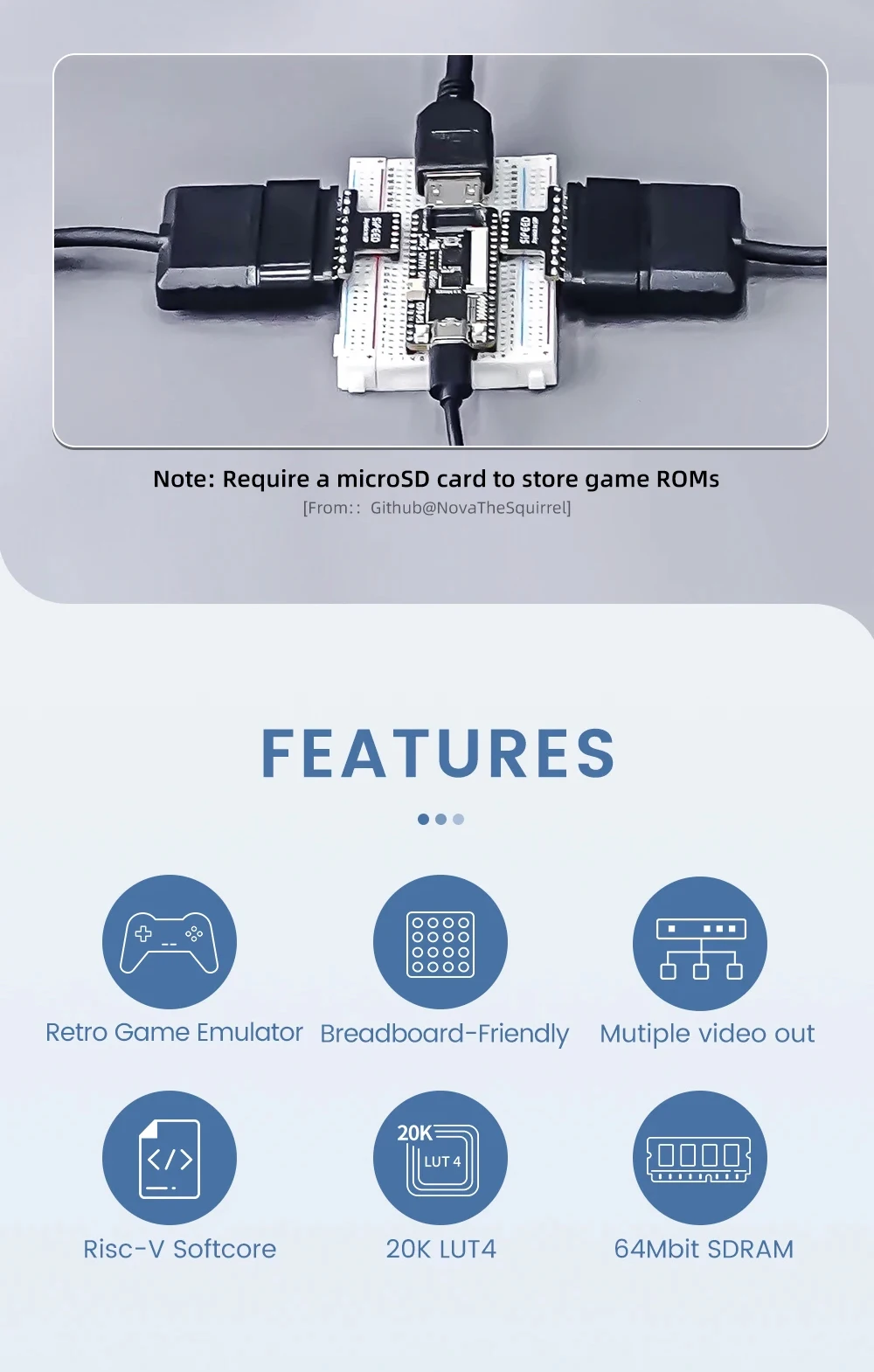 Sipeed Tang Nano 20K Development Board RISC-V Linux Retro Game Player GW2AR-LV18