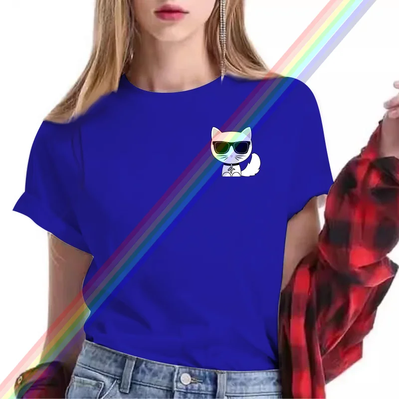 T Shirt Oversized Luxury Brand Cat Tshirt Female Summer Casual Short Sleeve Tee Shirt for Women's Girls Streetwear
